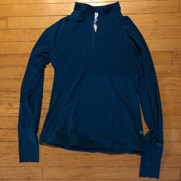New Lululemon Teal Zip Long-Sleeved Pullover Shirt - Picture 2 of 9